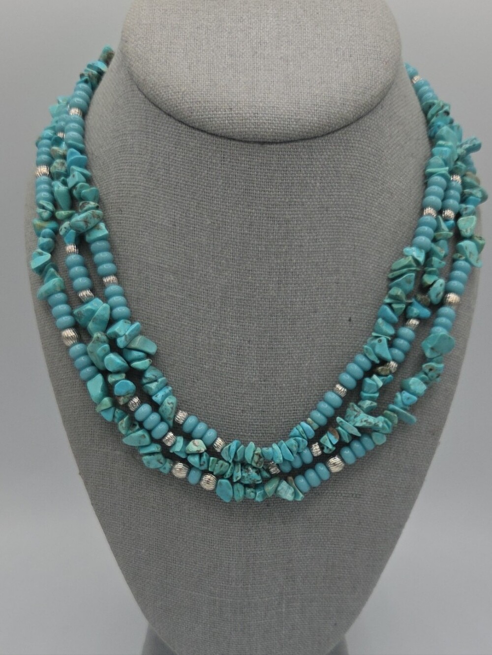 5 for $25! Chaps Turquoise Color Multi-Strand Beaded Necklace